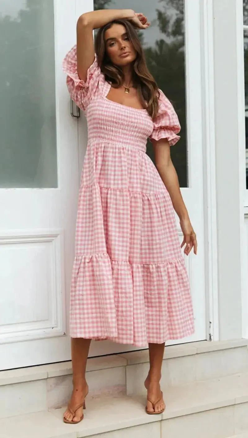 Vestido Xadrez Aurélia - Loja Luniva